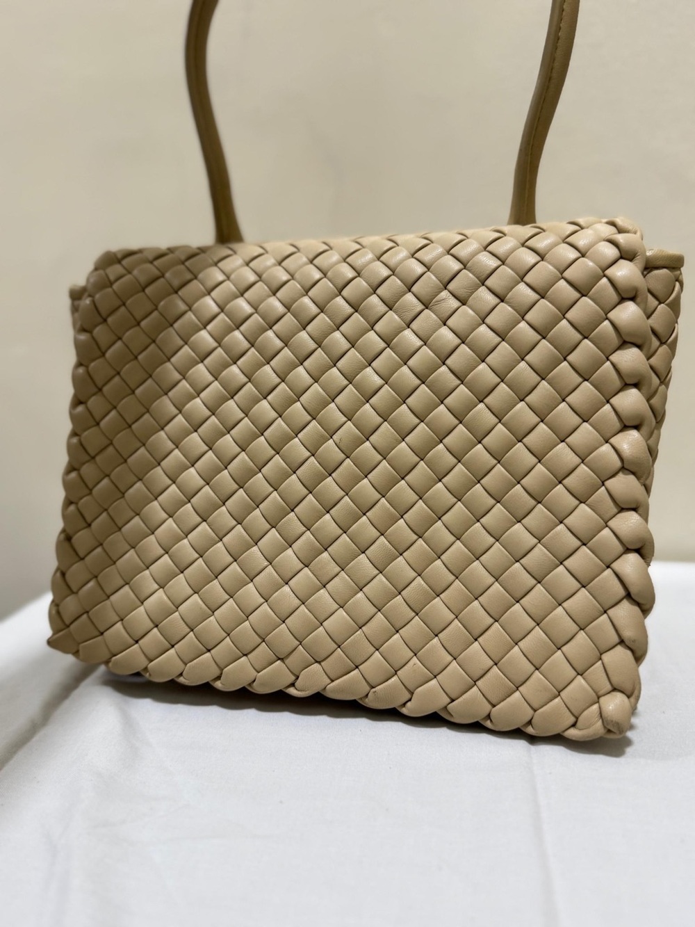 BOTTEGA VENETA Nappa Intrecciato Patti Top Handle Bag - Cream - Picture 10 of 15